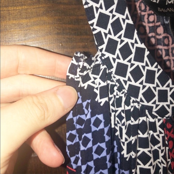 BANANA REPUBLIC Tribal Geo Tasseled Tank Pattern Medium Boho - Picture 4 of 5